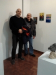 Francisco y Fernando con las obras de Francisco